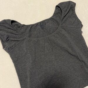 Brandy Melville Charcoal Gray Scoop Neck Crop Top